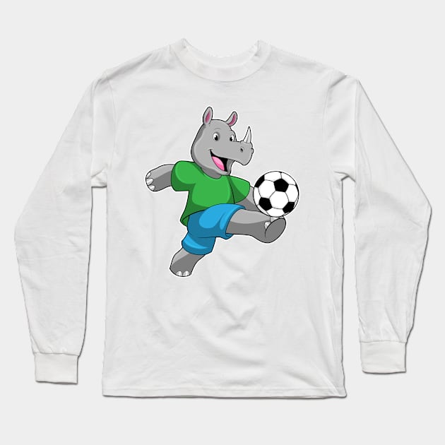 Rhino as Soccer player with Soccer Long Sleeve T-Shirt by Markus Schnabel